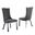 Carolina Upholstered Dining Chairs Set of 2 In Dark Gray Velvet and Stainless Steel