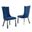 Carolina Upholstered Dining Chairs Set of 2 In Navy Blue Velvet and Stainless Steel