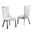 Carolina Upholstered Dining Chairs Set of 2 In White Faux Leather and Stainless Steel