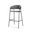 Carolyn Bar Stool In Gray Fabric with Matte Black Metal