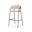 Carolyn Bar Stool In Oatmeal Fabric with Matte Black Metal