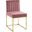 Carriage Channel Tufted Sled Base Performance Velvet Dining Chair In Gold/Dusty Rose