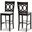 Carson Modern and Contemporary Grey Fabric Upholstered and Espresso Brown Finished Wood 2-Piece Bar Stool Set