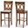 Carson Modern and Contemporary Grey Fabric Upholstered and Walnut Brown Finished Wood 2-Piece Bar Stool Set