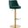 Carter Swivel Adjustable Height Barstool With Green Velvet Seat