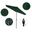 Casa 7.5' Patio Umbrella with Aluminum Pole Ribs Auto Tilt Crank Lift with Olefin Fabric In Hunter Green and Stone Black