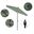 Casa 7.5' Patio Umbrella with Aluminum Pole Ribs Auto Tilt Crank Lift with Sunbrella Fabric In Astoria Lagoon and Stone Black