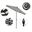 Casa 7.5' Patio Umbrella with Aluminum Pole Ribs Auto Tilt Crank Lift with Sunbrella Fabric In Cabana Classic and Bronze