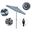 Casa 7.5' Patio Umbrella with Aluminum Pole Ribs Auto Tilt Crank Lift with Sunbrella Fabric In Cabana Regatta and Bronze
