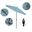 Casa 7.5' Patio Umbrella with Aluminum Pole Ribs Auto Tilt Crank Lift with Sunbrella Fabric In Dolce Oasis and Bronze