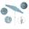 Casa 7.5' Patio Umbrella with Aluminum Pole Ribs Auto Tilt Crank Lift with Sunbrella Fabric In Dolce Oasis and Matte White