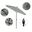 Casa 7.5' Patio Umbrella with Aluminum Pole Ribs Auto Tilt Crank Lift with Sunbrella Fabric In Gateway Mist and Bronze