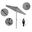 Casa 7.5' Patio Umbrella with Aluminum Pole Ribs Auto Tilt Crank Lift with Sunbrella Fabric In Granite and Stone Black