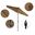 Casa 7.5' Patio Umbrella with Aluminum Pole Ribs Auto Tilt Crank Lift with Sunbrella Fabric In Heather Beige and Stone Black