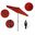 Casa 7.5' Patio Umbrella with Aluminum Pole Ribs Auto Tilt Crank Lift with Sunbrella Fabric In Jockey Red and Bronze