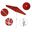 Casa 7.5' Patio Umbrella with Aluminum Pole Ribs Auto Tilt Crank Lift with Sunbrella Fabric In Jockey Red and Matte White