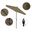 Casa 7.5' Patio Umbrella with Aluminum Pole Ribs Auto Tilt Crank Lift with Sunbrella Fabric In Linen Sesame and Bronze