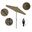 Casa 7.5' Patio Umbrella with Aluminum Pole Ribs Auto Tilt Crank Lift with Sunbrella Fabric In Linen Sesame and Stone Black