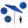 Casa 7.5' Patio Umbrella with Aluminum Pole Ribs Auto Tilt Crank Lift with Sunbrella Fabric In Pacific Blue and Bronze
