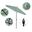 Casa 7.5' Patio Umbrella with Aluminum Pole Ribs Auto Tilt Crank Lift with Sunbrella Fabric In Seville Seaside and Bronze
