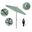 Casa 7.5' Patio Umbrella with Aluminum Pole Ribs Auto Tilt Crank Lift with Sunbrella Fabric In Seville Seaside and Stone Black