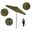 Casa 7.5' Patio Umbrella with Aluminum Pole Ribs Auto Tilt Crank Lift with Sunbrella Fabric In Spectrum Cilantro and Stone Black