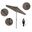 Casa 7.5' Patio Umbrella with Aluminum Pole Ribs Auto Tilt Crank Lift with Sunbrella Fabric In Spectrum Dove and Bronze