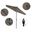 Casa 7.5' Patio Umbrella with Aluminum Pole Ribs Auto Tilt Crank Lift with Sunbrella Fabric In Spectrum Dove and Stone Black