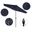 Casa 9' Patio Umbrella with Aluminum Pole Ribs Auto Tilt Crank Lift with Olefin Fabric In Navy Blue and Stone Black