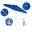 Casa 9' Patio Umbrella with Aluminum Pole Ribs Auto Tilt Crank Lift with Olefin Fabric In Royal Blue and Matte White