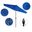 Casa 9' Patio Umbrella with Aluminum Pole Ribs Auto Tilt Crank Lift with Olefin Fabric In Royal Blue and Stone Black