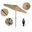 Casa 9' Patio Umbrella with Aluminum Pole Ribs Auto Tilt Crank Lift with Sunbrella Fabric In Antique Beige and Stone Black