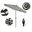 Casa 9' Patio Umbrella with Aluminum Pole Ribs Auto Tilt Crank Lift with Sunbrella Fabric In Cabana Classic and Bronze