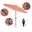 Casa 9' Patio Umbrella with Aluminum Pole Ribs Auto Tilt Crank Lift with Sunbrella Fabric In Dolce Mango and Stone Black