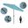 Casa 9' Patio Umbrella with Aluminum Pole Ribs Auto Tilt Crank Lift with Sunbrella Fabric In Dolce Oasis and Stone Black