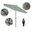Casa 9' Patio Umbrella with Aluminum Pole Ribs Auto Tilt Crank Lift with Sunbrella Fabric In Gateway Mist and Bronze
