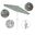 Casa 9' Patio Umbrella with Aluminum Pole Ribs Auto Tilt Crank Lift with Sunbrella Fabric In Gateway Mist and Matte White