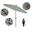 Casa 9' Patio Umbrella with Aluminum Pole Ribs Auto Tilt Crank Lift with Sunbrella Fabric In Gateway Mist and Stone Black