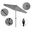 Casa 9' Patio Umbrella with Aluminum Pole Ribs Auto Tilt Crank Lift with Sunbrella Fabric In Granite and Stone Black