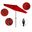 Casa 9' Patio Umbrella with Aluminum Pole Ribs Auto Tilt Crank Lift with Sunbrella Fabric In Jockey Red and Bronze