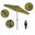 Casa 9' Patio Umbrella with Aluminum Pole Ribs Auto Tilt Crank Lift with Sunbrella Fabric In Macaw and Stone Black