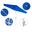Casa 9' Patio Umbrella with Aluminum Pole Ribs Auto Tilt Crank Lift with Sunbrella Fabric In Pacific Blue and Matte White