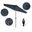 Casa 9' Patio Umbrella with Aluminum Pole Ribs Auto Tilt Crank Lift with Sunbrella Fabric In Regatta and Stone Black