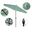 Casa 9' Patio Umbrella with Aluminum Pole Ribs Auto Tilt Crank Lift with Sunbrella Fabric In Seville Seaside and Bronze