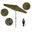 Casa 9' Patio Umbrella with Aluminum Pole Ribs Auto Tilt Crank Lift with Sunbrella Fabric In Spectrum Cilantro and Stone Black