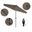Casa 9' Patio Umbrella with Aluminum Pole Ribs Auto Tilt Crank Lift with Sunbrella Fabric In Spectrum Dove and Bronze