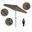 Casa 9' Patio Umbrella with Aluminum Pole Ribs Auto Tilt Crank Lift with Sunbrella Fabric In Spectrum Dove and Stone Black