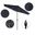 Casa 9' Patio Umbrella with Aluminum Pole Ribs Auto Tilt Crank Lift with Sunbrella Fabric In Spectrum Indigo and Stone Black