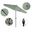 Casa 9' Patio Umbrella with Aluminum Pole Ribs Auto Tilt Crank Lift with Sunbrella Fabric In Spectrum Mist and Bronze