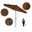 Casa 9' Patio Umbrella with Aluminum Pole Ribs Auto Tilt Crank Lift with Sunbrella Fabric In Teak and Stone Black